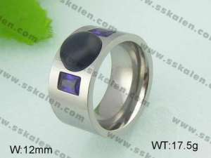 Stainless Steel Stone&Crystal Ring - KR20882-D