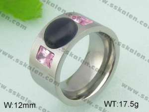 Stainless Steel Stone&Crystal Ring - KR20884-D