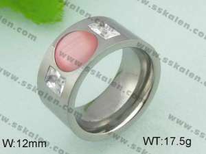 Stainless Steel Stone&Crystal Ring - KR20886-D
