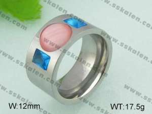 Stainless Steel Stone&Crystal Ring - KR20888-D