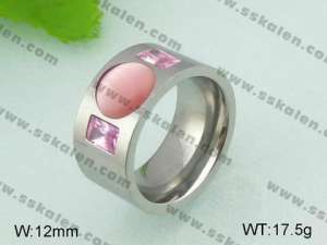 Stainless Steel Stone&Crystal Ring - KR20890-D
