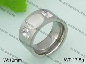 Stainless Steel Stone&Crystal Ring - KR20891-D