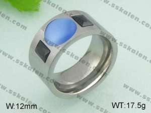 Stainless Steel Stone&Crystal Ring - KR20899-D