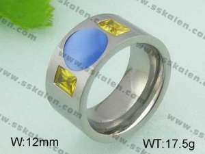 Stainless Steel Stone&Crystal Ring - KR20903-D