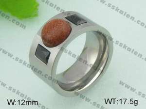 Stainless Steel Stone&Crystal Ring - KR20905-D