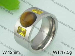 Stainless Steel Stone&Crystal Ring - KR20918-D