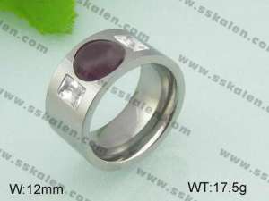 Stainless Steel Stone&Crystal Ring - KR20920-D
