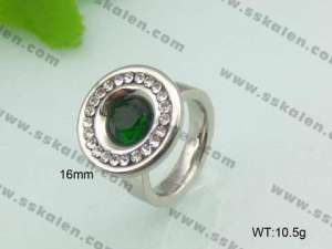 Stainless Steel Stone&Crystal Ring - KR20956-D