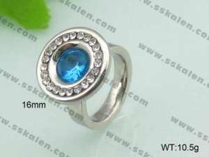 Stainless Steel Stone&Crystal Ring - KR20958-D