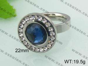Stainless Steel Stone&Crystal Ring - KR20990-D