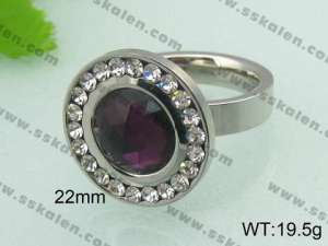 Stainless Steel Stone&Crystal Ring - KR20991-D