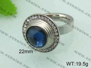 Stainless Steel Stone&Crystal Ring - KR20993-D