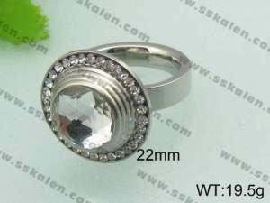Stainless Steel Stone&Crystal Ring - KR20995-D