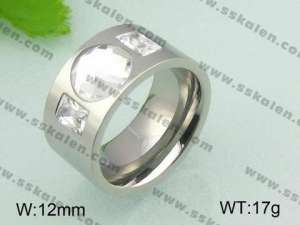 Stainless Steel Stone&Crystal Ring - KR20996-D
