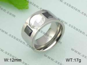 Stainless Steel Stone&Crystal Ring - KR20997-D
