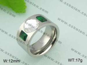 Stainless Steel Stone&Crystal Ring - KR21002-D