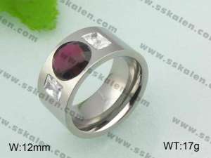 Stainless Steel Stone&Crystal Ring - KR21004-D