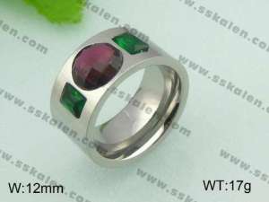 Stainless Steel Stone&Crystal Ring - KR21006-D