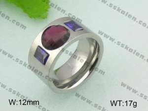 Stainless Steel Stone&Crystal Ring - KR21008-D