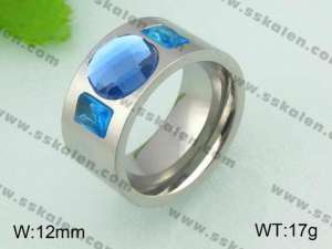 Stainless Steel Stone&Crystal Ring - KR21019-D