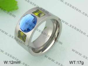 Stainless Steel Stone&Crystal Ring - KR21023-D