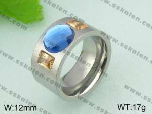 Stainless Steel Stone&Crystal Ring - KR21025-D