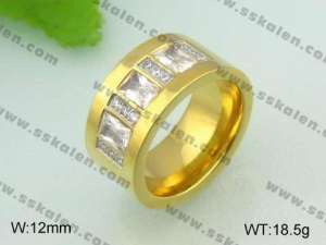 Stainless Steel Stone&Crystal Ring - KR21244-D