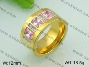 Stainless Steel Stone&Crystal Ring - KR21245-D