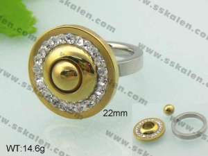 Stainless Steel Stone&Crystal Ring - KR21490-D