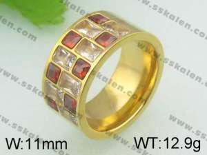 Stainless Steel Stone&Crystal Ring - KR21651-D