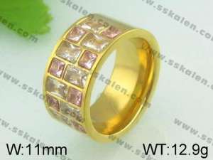 Stainless Steel Stone&Crystal Ring - KR21654-D