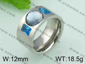 Stainless Steel Stone&Crystal Ring   - KR21945-D
