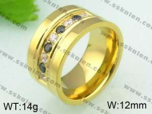 Stainless Steel Stone&Crystal Ring - KR23750-D