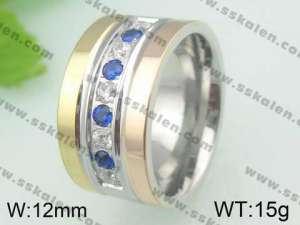 Stainless Steel Stone&Crystal Ring - KR23887-D