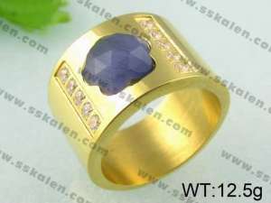 Stainless Steel Stone&Crystal Ring  - KR23951-K