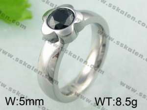 Stainless Steel Stone&Crystal Ring  - KR23976-K