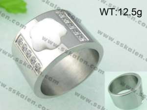 Stainless Steel Stone&Crystal Ring   - KR23985-K