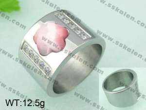 Stainless Steel Stone&Crystal Ring   - KR23986-K