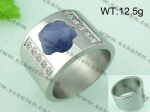 Stainless Steel Stone&Crystal Ring   - KR23991-K