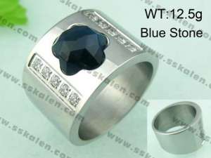 Stainless Steel Stone&Crystal Ring   - KR23992-K