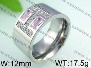 Stainless Steel Stone&Crystal Ring - KR24208-D