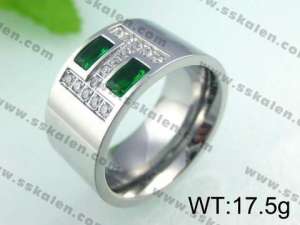 Stainless Steel Stone&Crystal Ring - KR24209-D