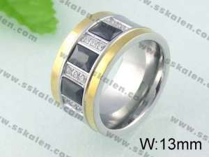 Stainless Steel Stone&Crystal Ring   - KR24274-K