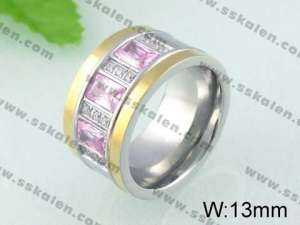 Stainless Steel Stone&Crystal Ring   - KR24275-K