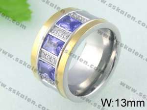 Stainless Steel Stone&Crystal Ring   - KR24276-K