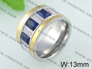 Stainless Steel Stone&Crystal Ring   - KR24277-K