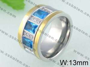 Stainless Steel Stone&Crystal Ring   - KR24278-K