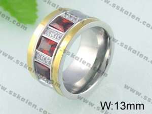 Stainless Steel Stone&Crystal Ring   - KR24281-K