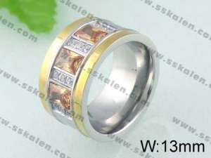 Stainless Steel Stone&Crystal Ring   - KR24282-K