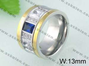 Stainless Steel Stone&Crystal Ring    - KR24283-K